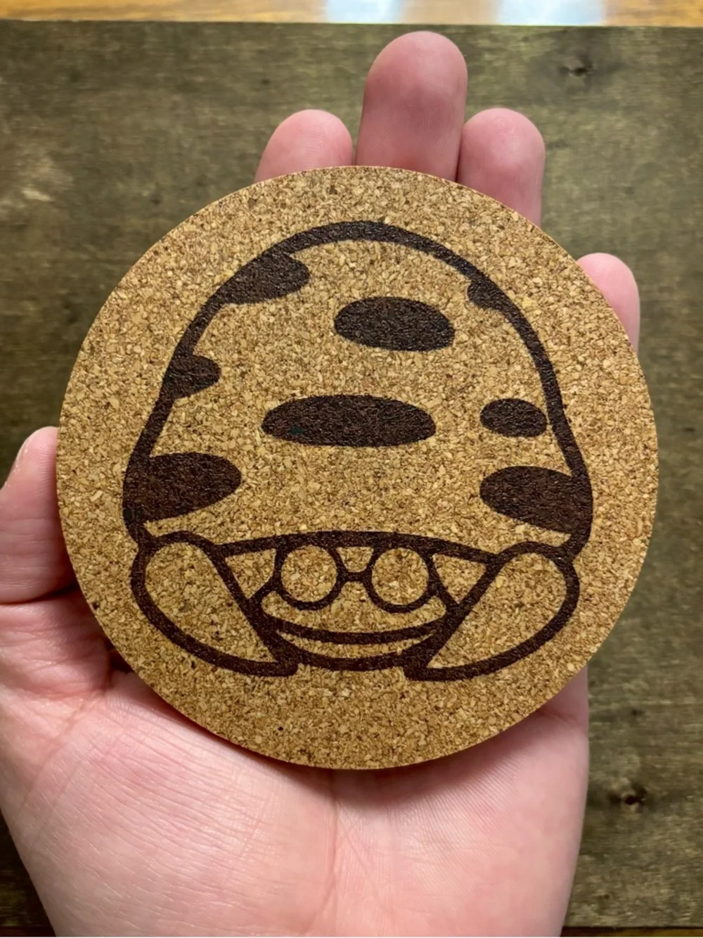 Pokemon Parasect Face Laser Engraved Cork Coaster